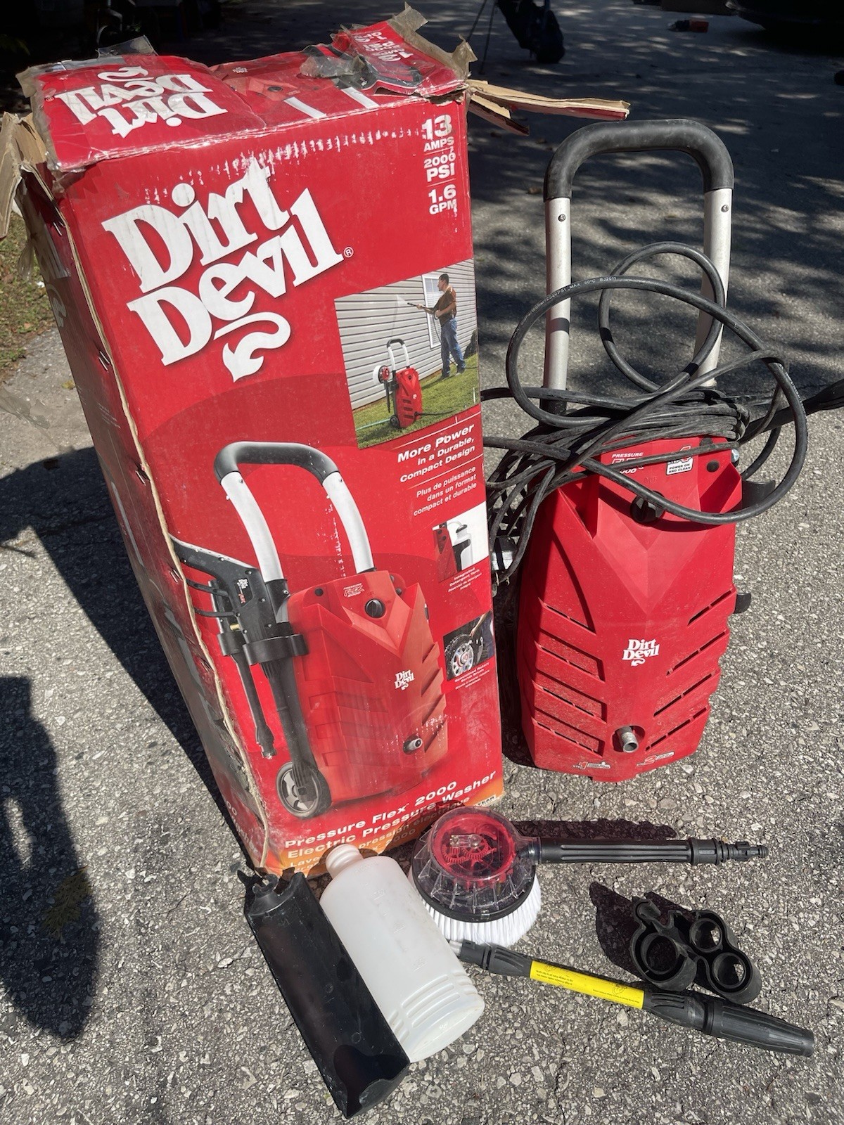 Rare Dirt Devil 13 Amp 2000 PSI Pro Electric Pressure Washer 1.6 Gpm Flex