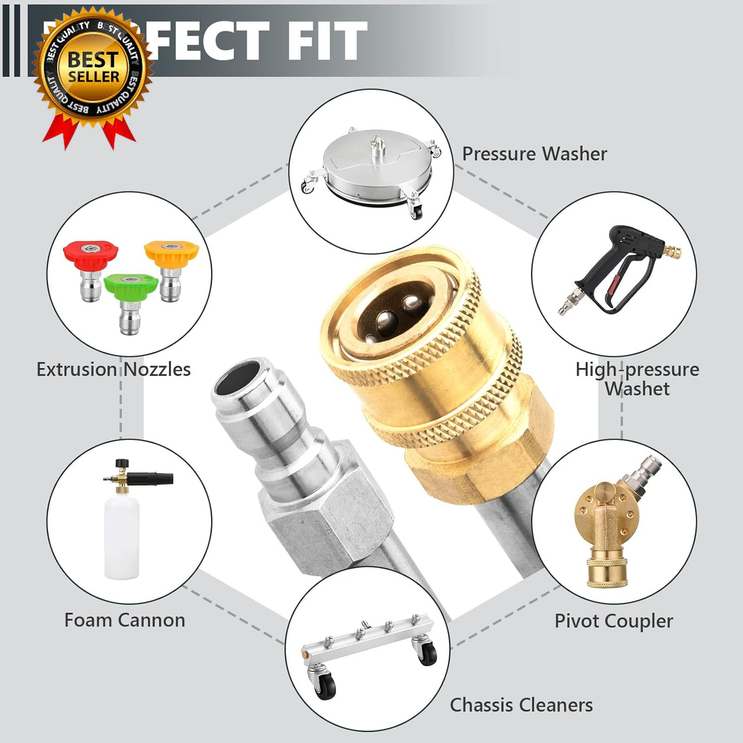 Pressure Washer Extension Wand 2 Pack 17 Inch Stainless Steel Heavy Duty…