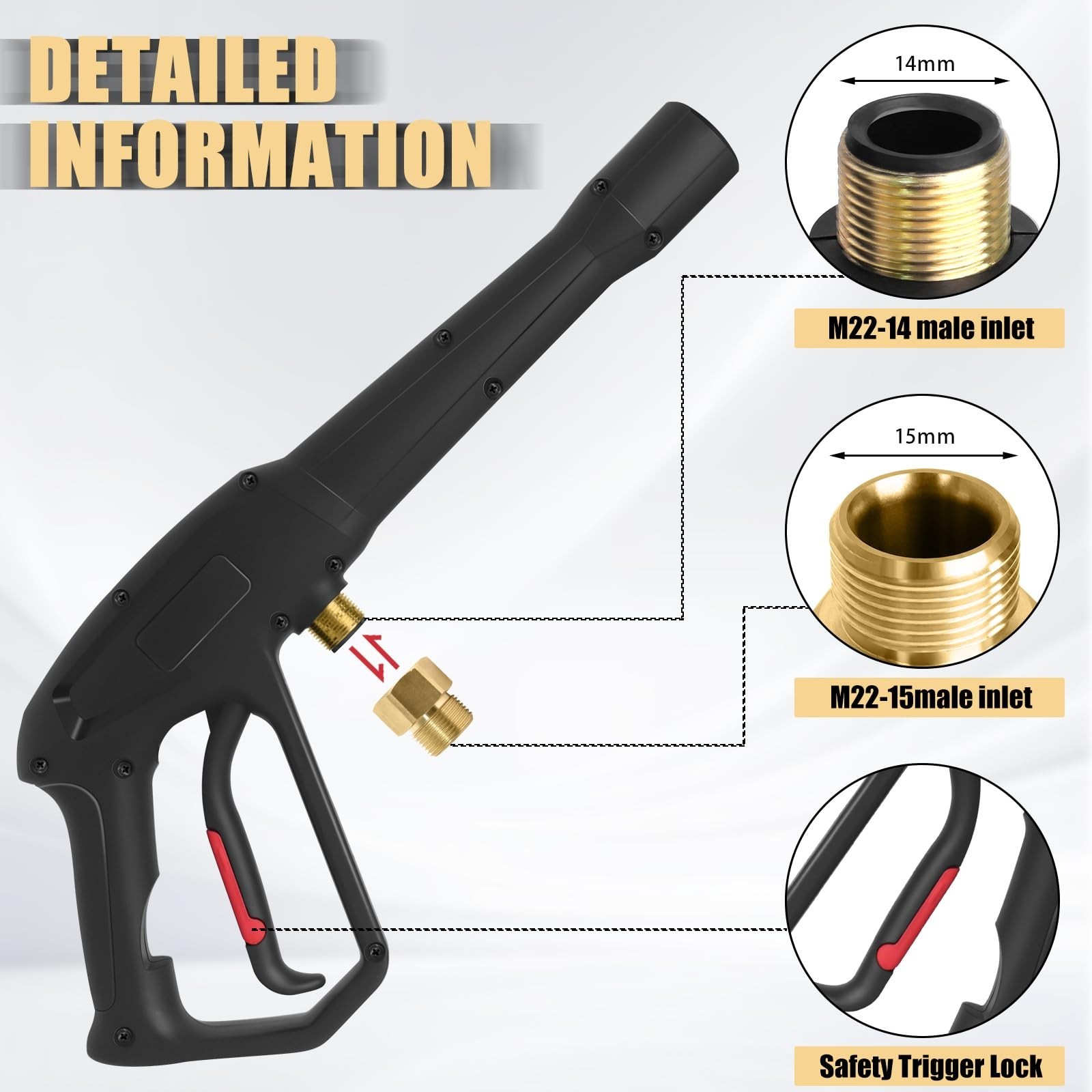 High-Pressure Washer Spray Gun with Jet Wand & 5 Nozzles for Ultimate Cleaning