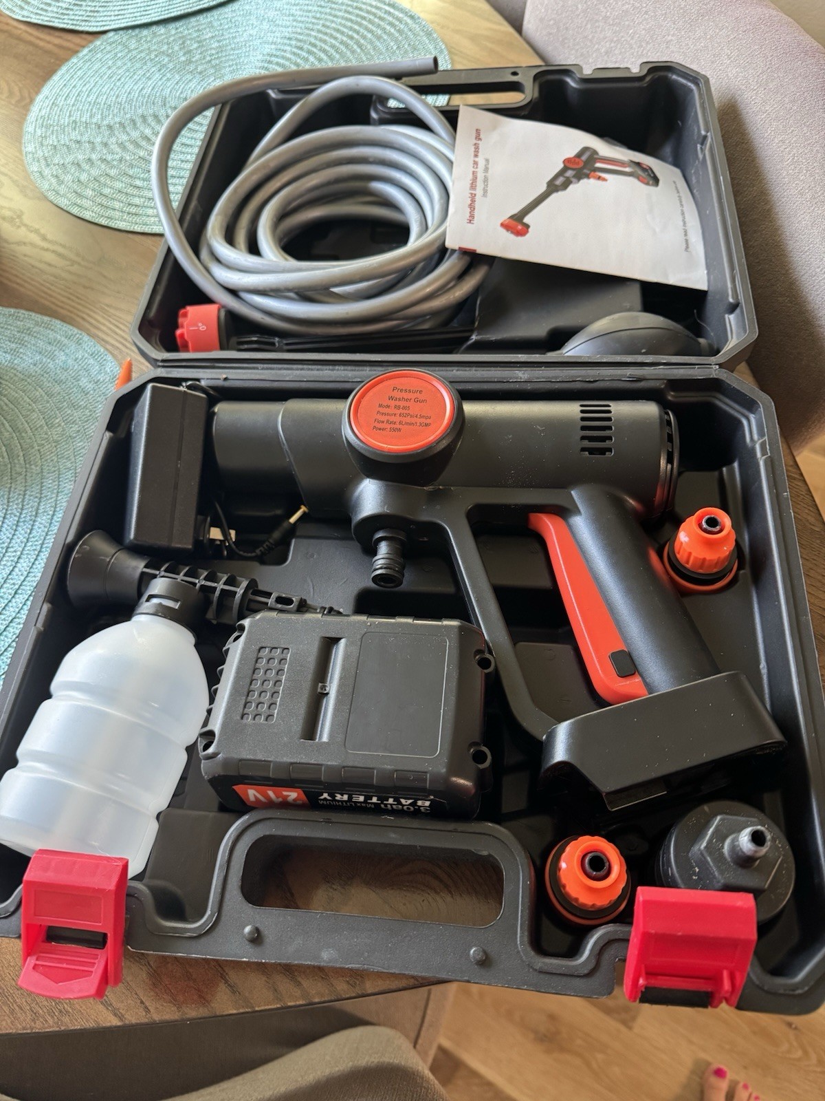 Hand Held Portable Pressure Washer With Attachments, Battery Operated