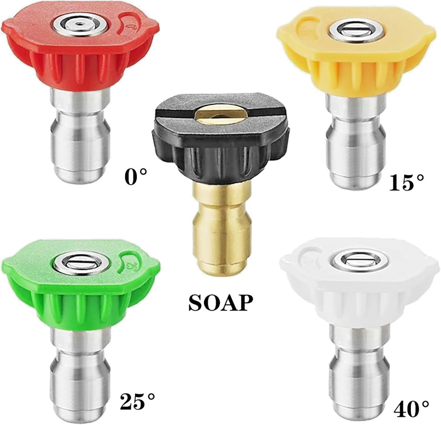 Pressure Washer Nozzle Tips 5 Pack 1/4″ Quick Connect 4000 PSI Spray Set 2.5 GPM