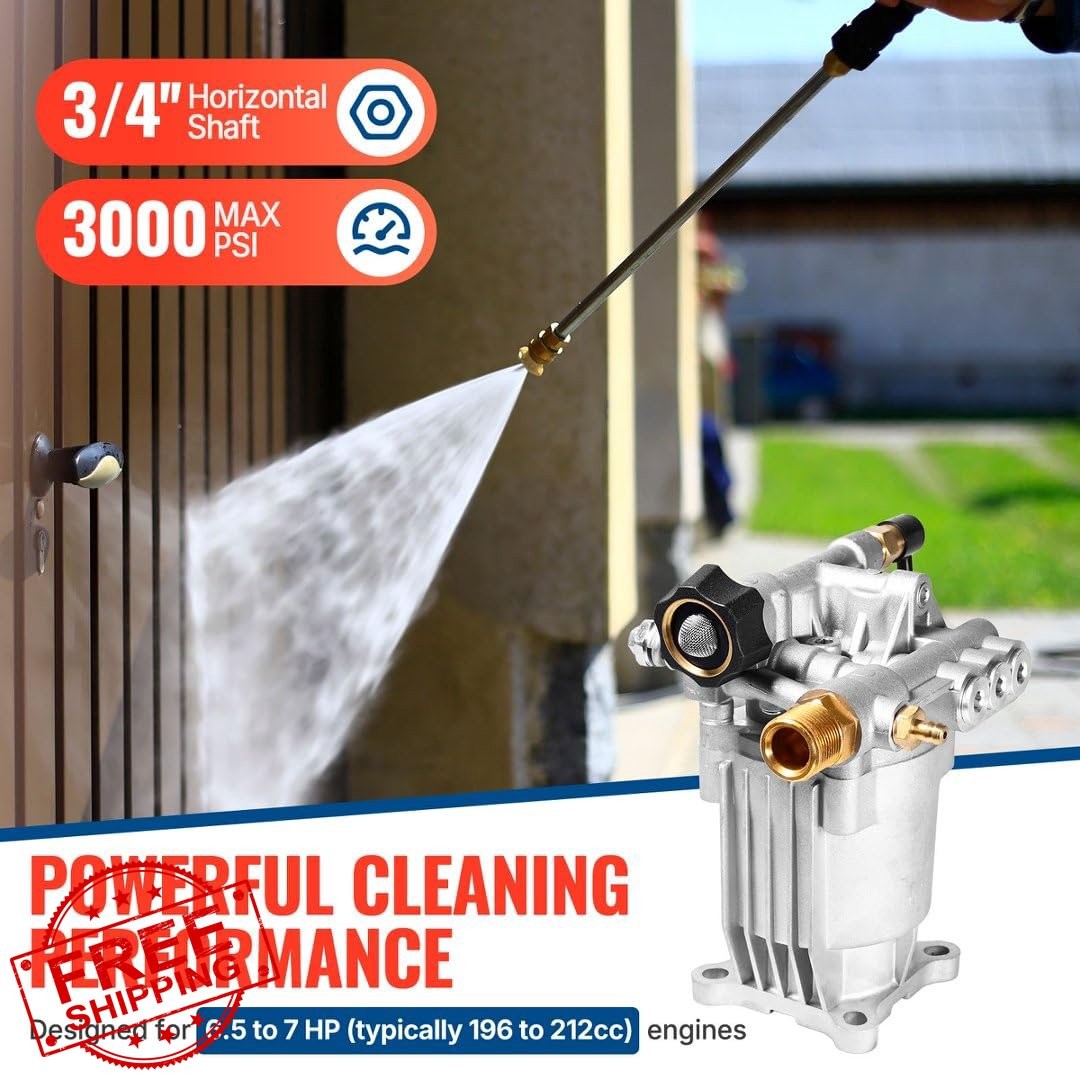 YAMATIC Pressure Washer Pump – 3000 PSI 3/4″ Shaft Horizontal