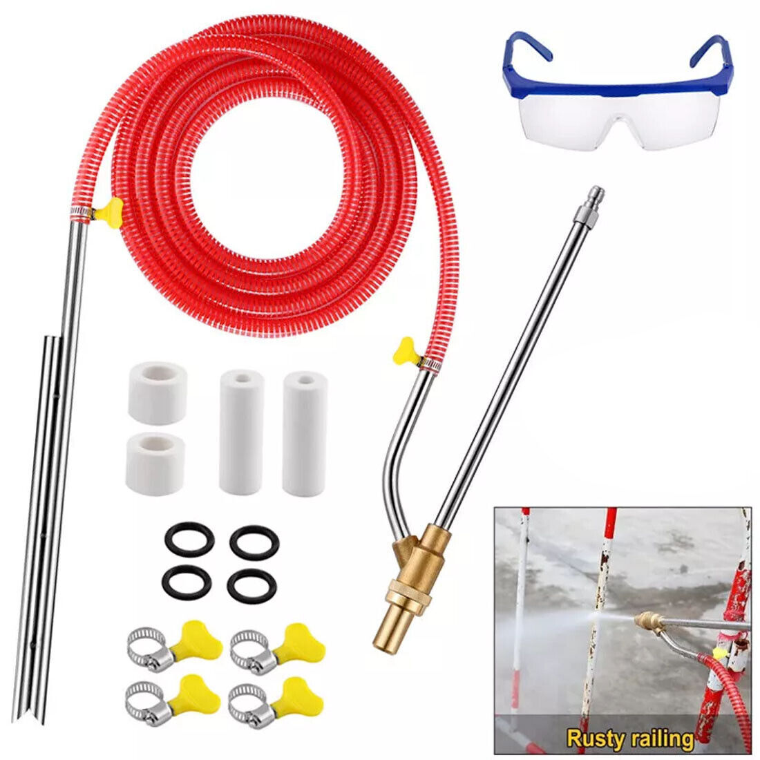 Pressure Washer Sandblasting Kit 5000 Psi Wet Sandblaster Attachment Power Washe
