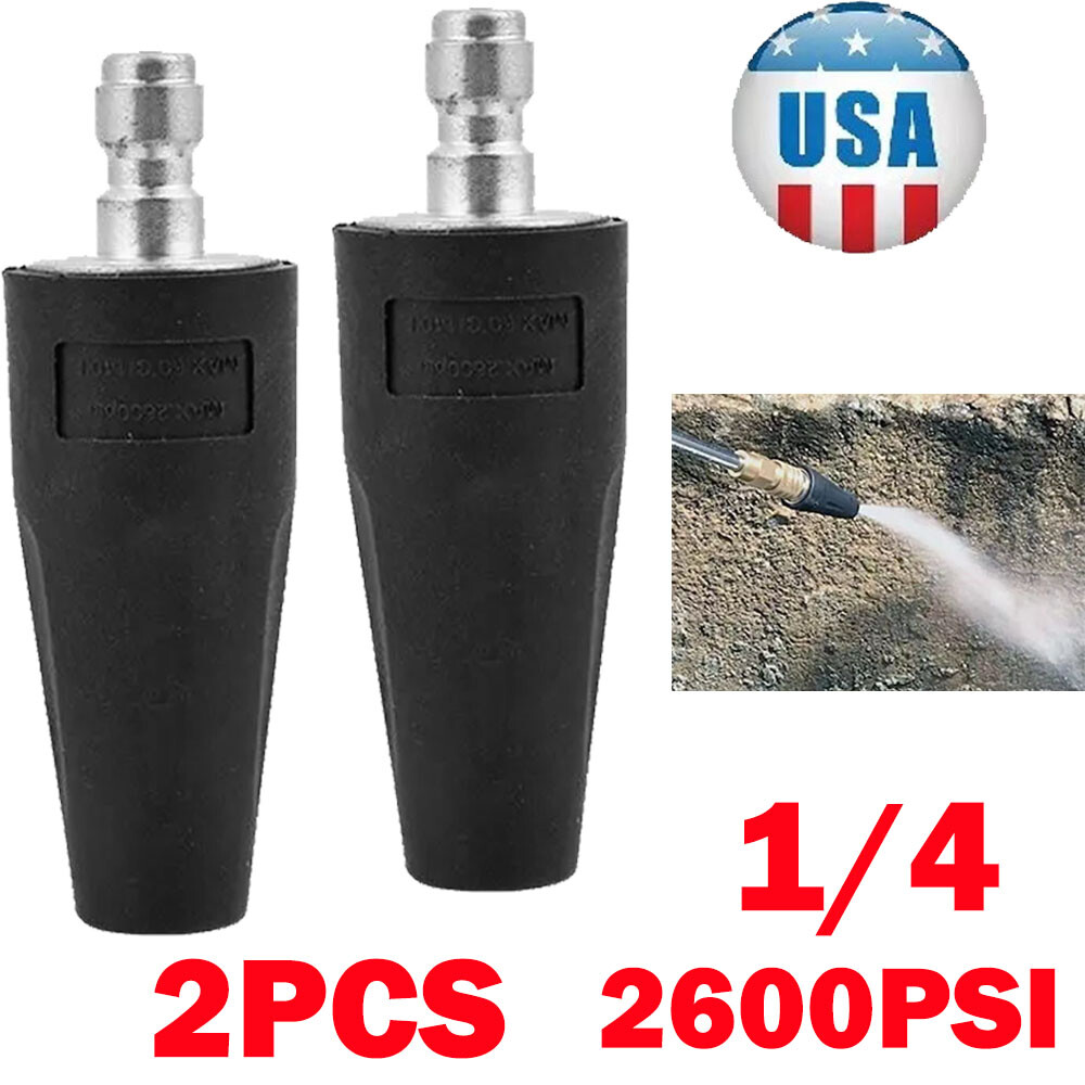 2PC High Pressure Washer Jet Wash Dirt Blaster Rotating Turbo Nozzle Spray Tip