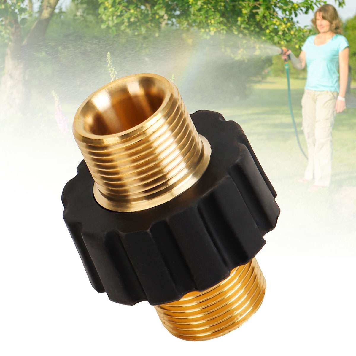 1-2X Brass Pressure Washer Connector Quick Connect Fitting M22-14mm Hose Adapter