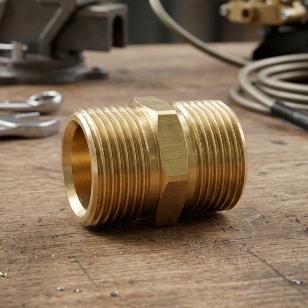Double Nipple M22x1.5 Male Hose Connector Coupling For High Pressure Cleaner ~
