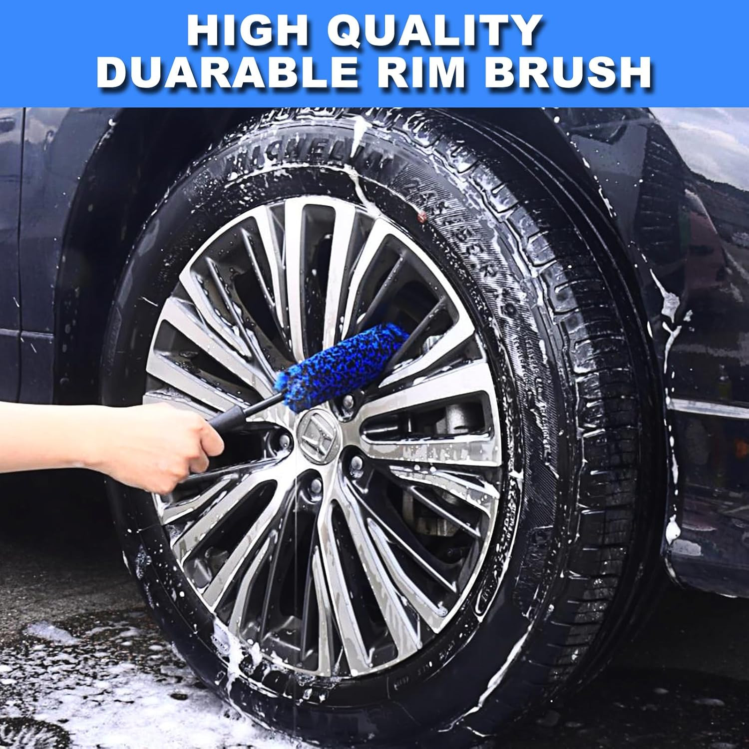 3PCS Wheel Brush Kit for Cleaning Wheel and Tire, Wheel and Rim Brush, Car Detai