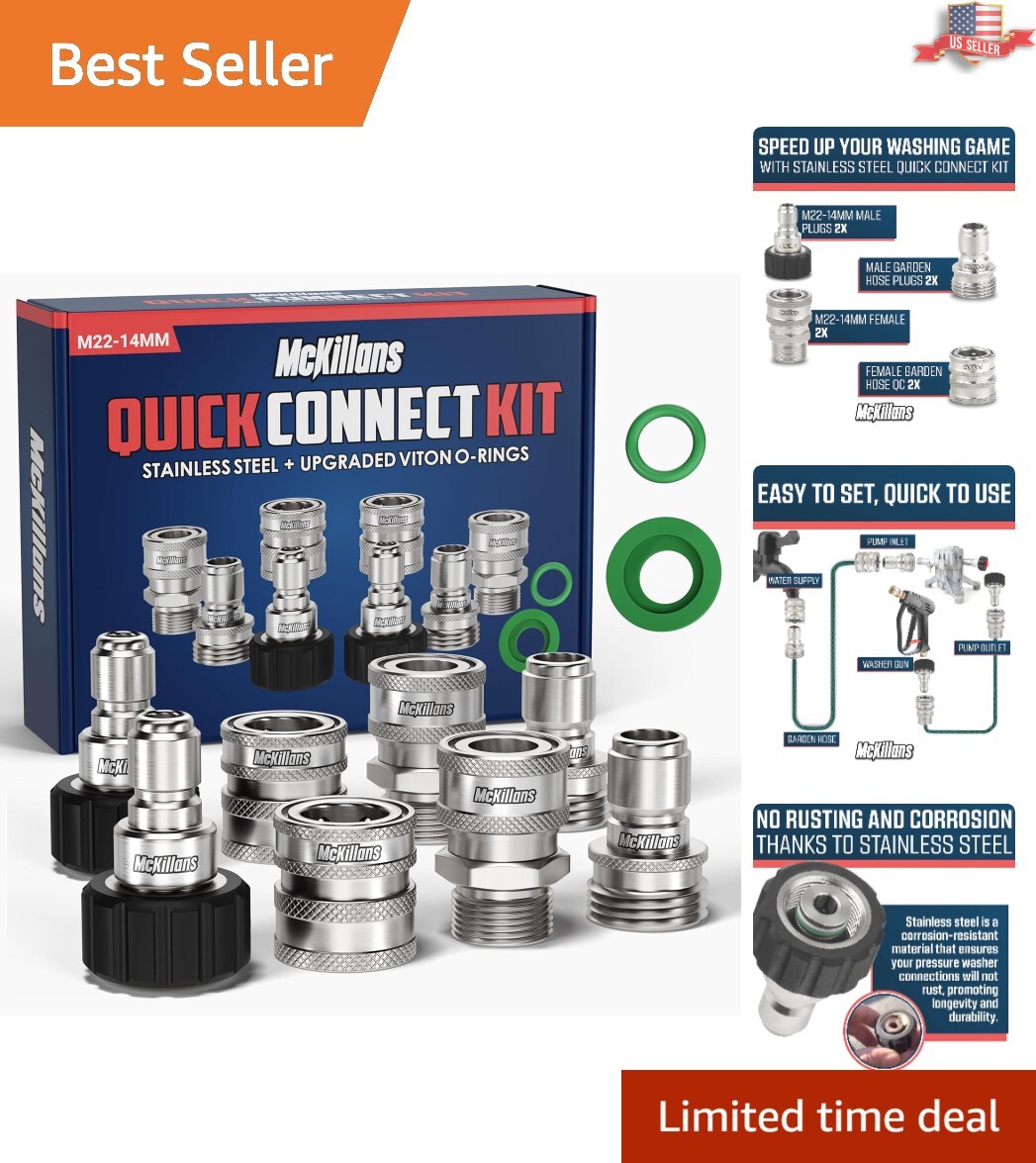 Complete Stainless Steel Conversion Kit for Gas Pressure Washers, M22-14mm