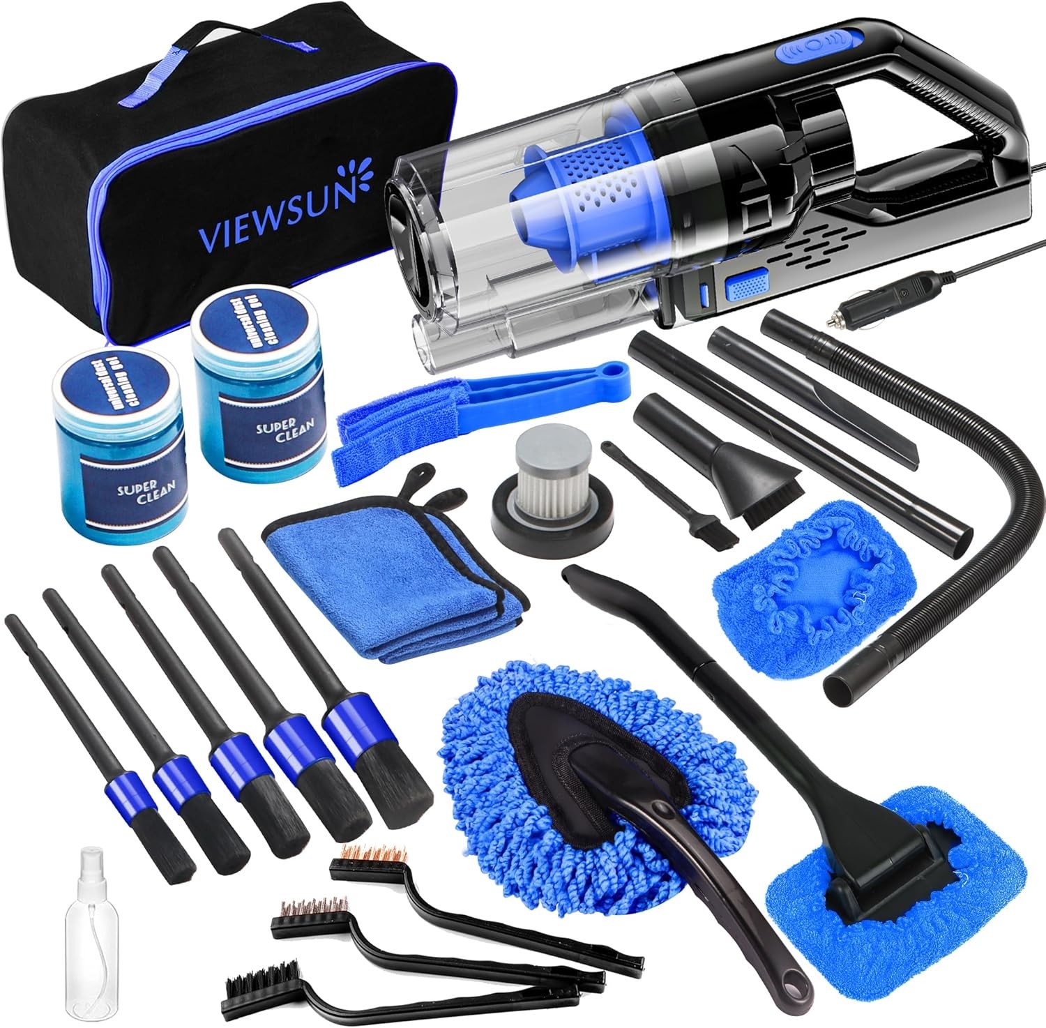 Viewsun Car Cleaning Kit, Interior Detailing Kit with High Power…
