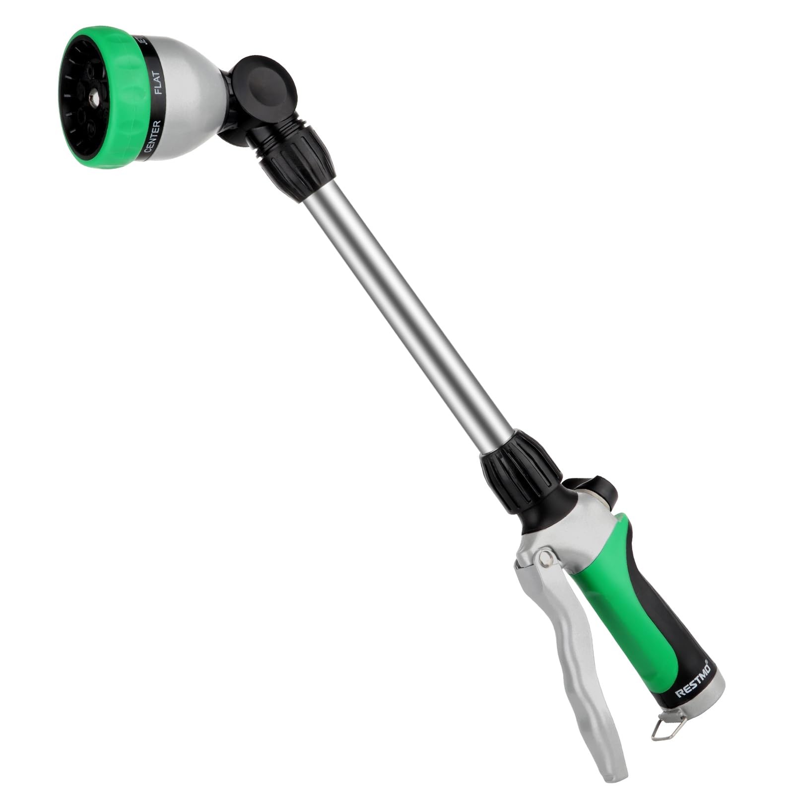 Metal Watering Wand, Heavy Duty Garden Hose Wand with 180° Swivel Ratcheting Hea