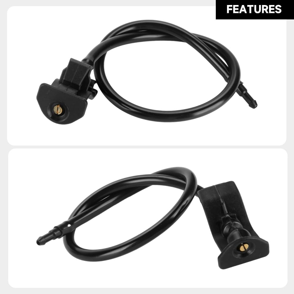A Front Windshield Washer Nozzles Spray Jet 7.87 x 7.08 x 0.78 inches, Black