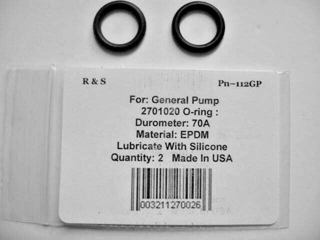 2 General Pump 2701020 O-rings / R&S 112GP / EPDM Material
