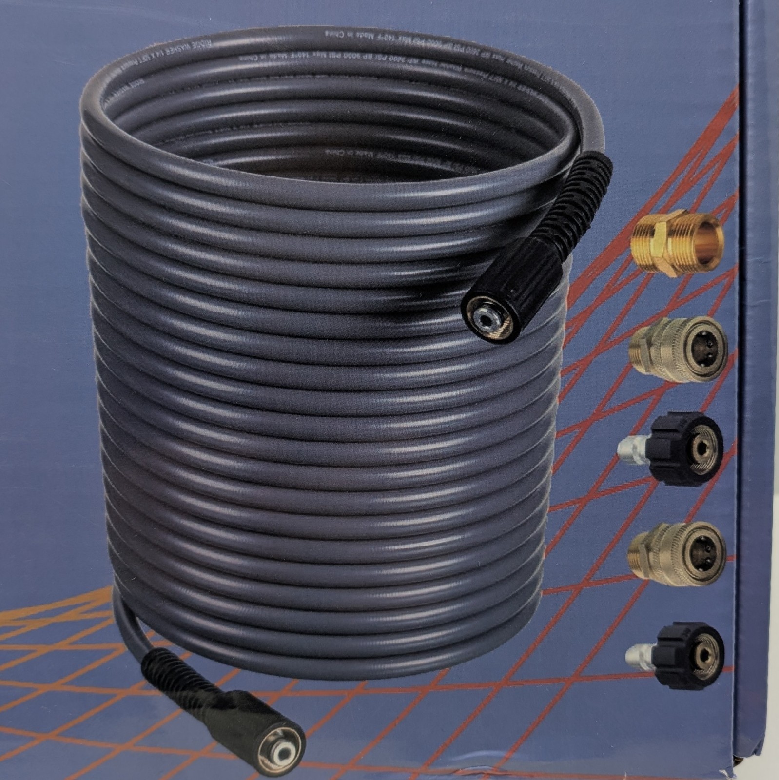 RIDGE WASHER Pressure Washer Hose 50 FT, 1/4 Inch for Most with M22 14mm Fitting