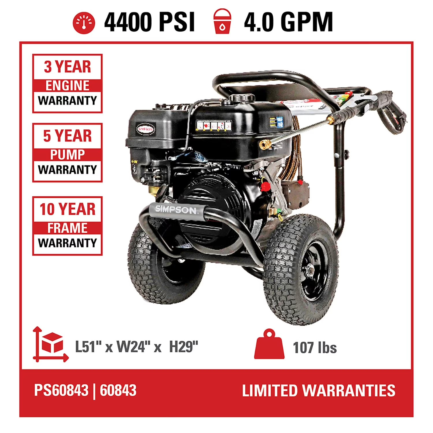 PowerShot 4400 PSI at 4.0 GPM Gas Pressure Washer deck cleaning, wood restor