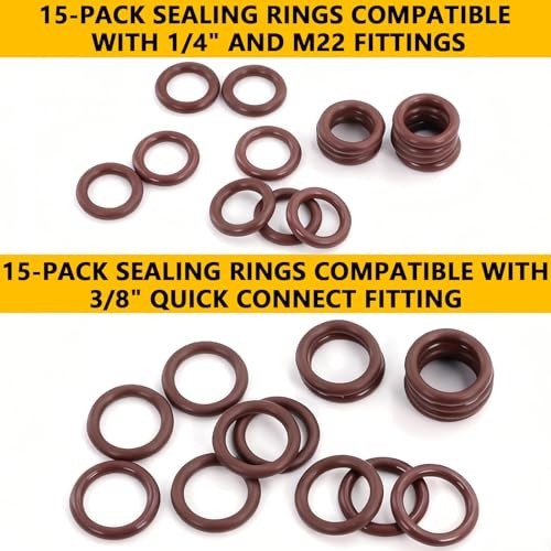30 Pack Pressure Washer O Rings – Viton FKM Seals for 1/4″ & 3/8″ Couplers