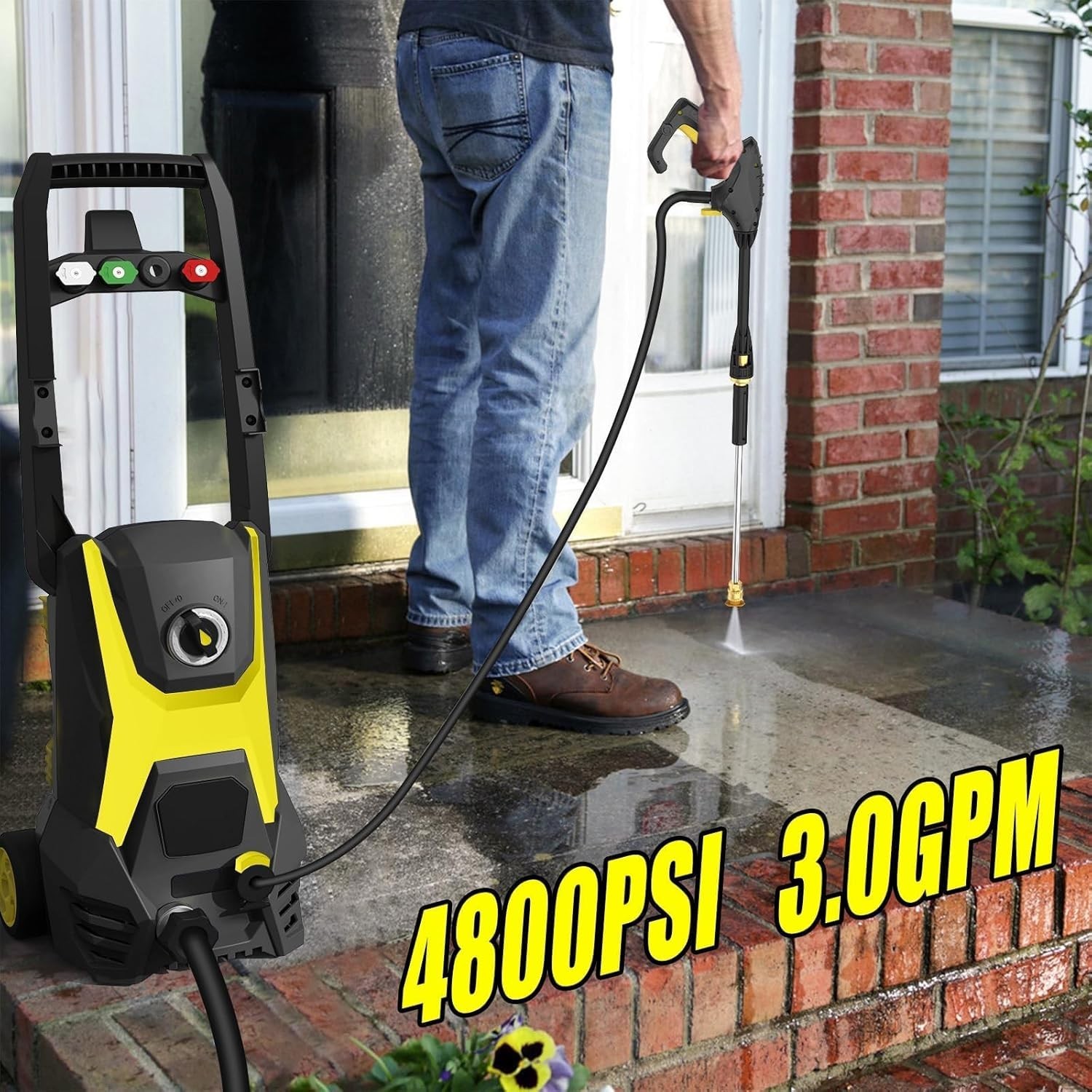 Electric Pressure Washer 4800 PSI 3.0 GPM Electric Power Washer with 4 Nozzles