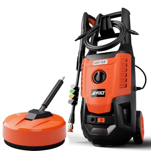 AIVOLT ELECTRIC PRESSURE WASHER WITH 12″ PRESSURE WASHER SURFACE CLEANE -ORANGE