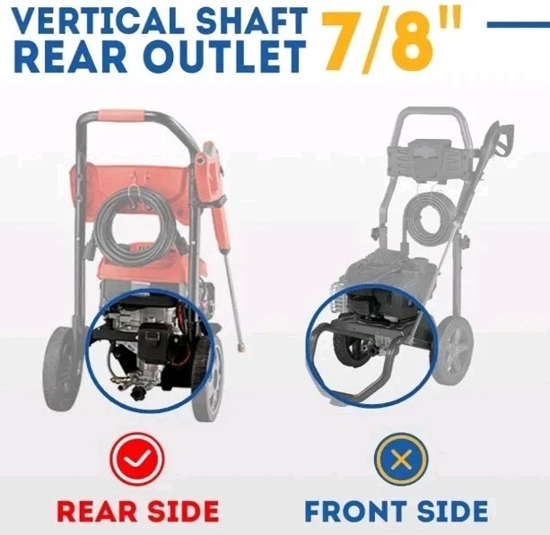 7/8″ Shaft Vertical Pressure Washer Pump – Rear Inlet/Outlet Max 3100 PSI