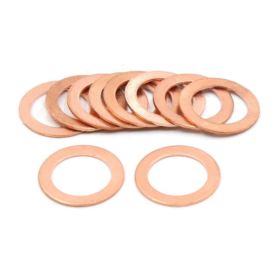 X AUTOHAUX 16mm Inner Dia Copper Crush Flat Washers Car Engine Sealing Gasket…