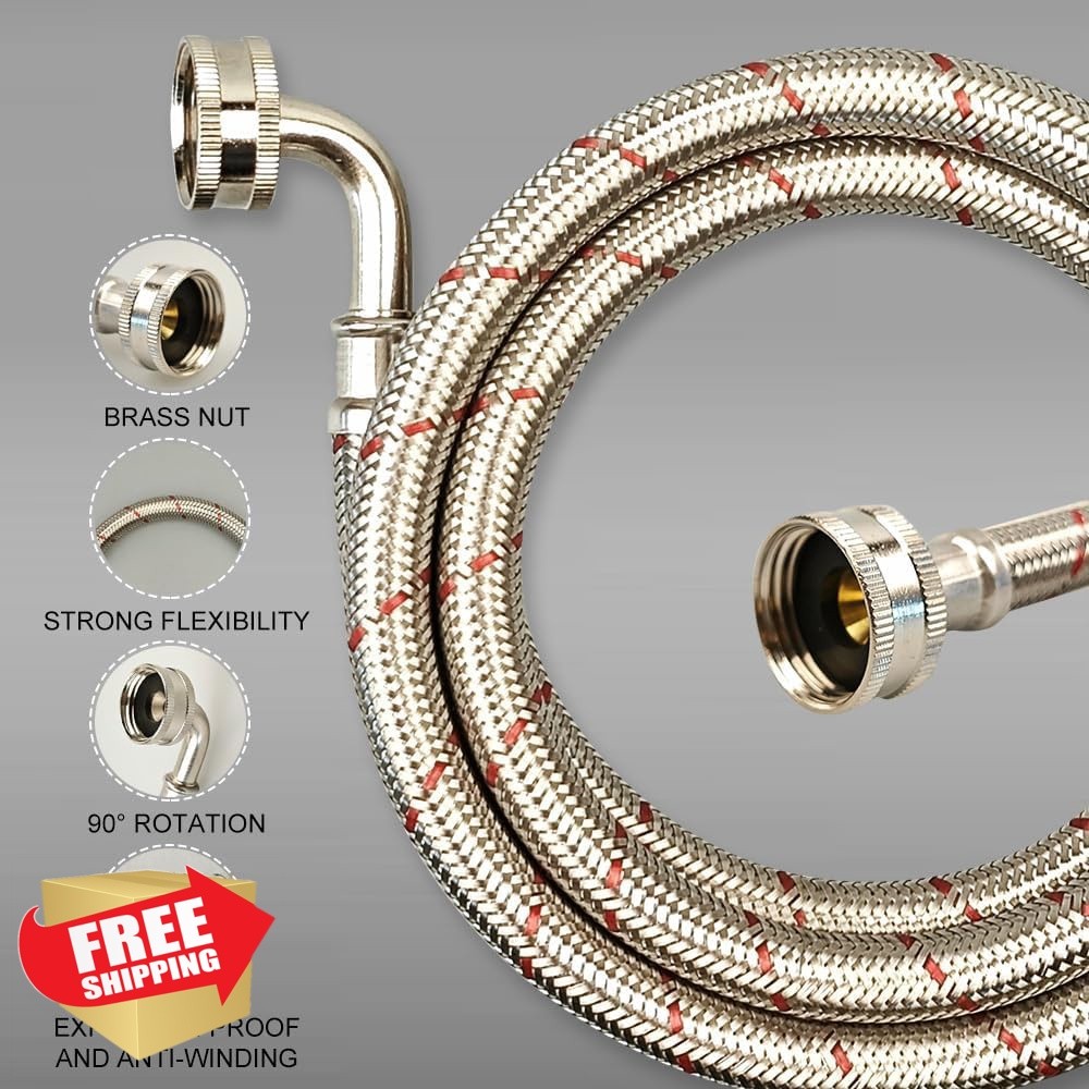 PLUMBINGMASTER 20FT Red Blue Washer Hoses 2 Pack
