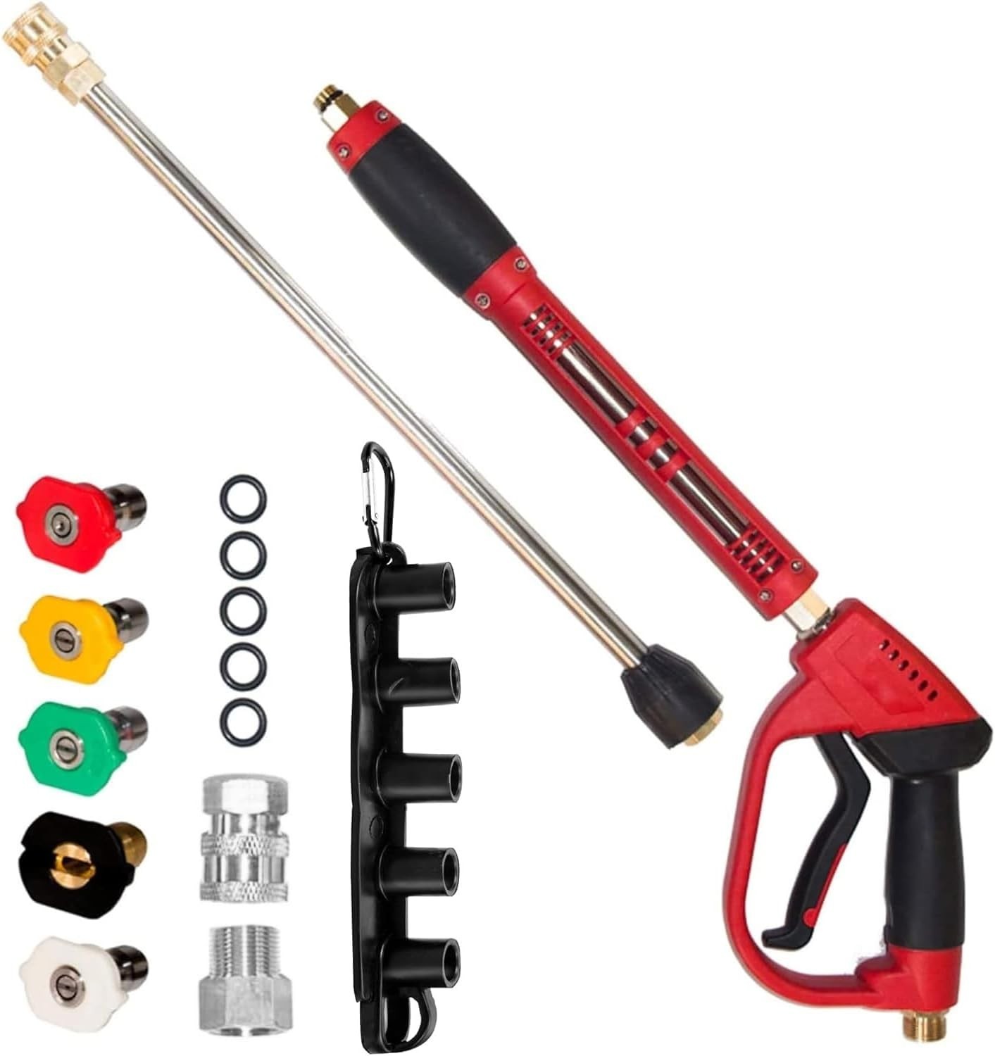 Versatile 40-Inch Pressure Washer Gun with Extension Wand and 5 Nozzles Included