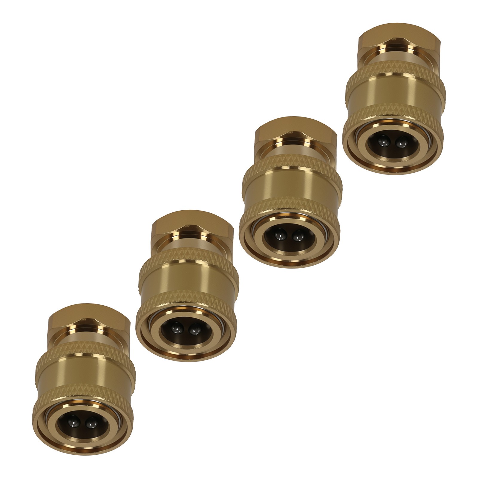 4x Brass Pressure Washer Coupler Adapter Fitting Set 1/4″ QC to Female NPT