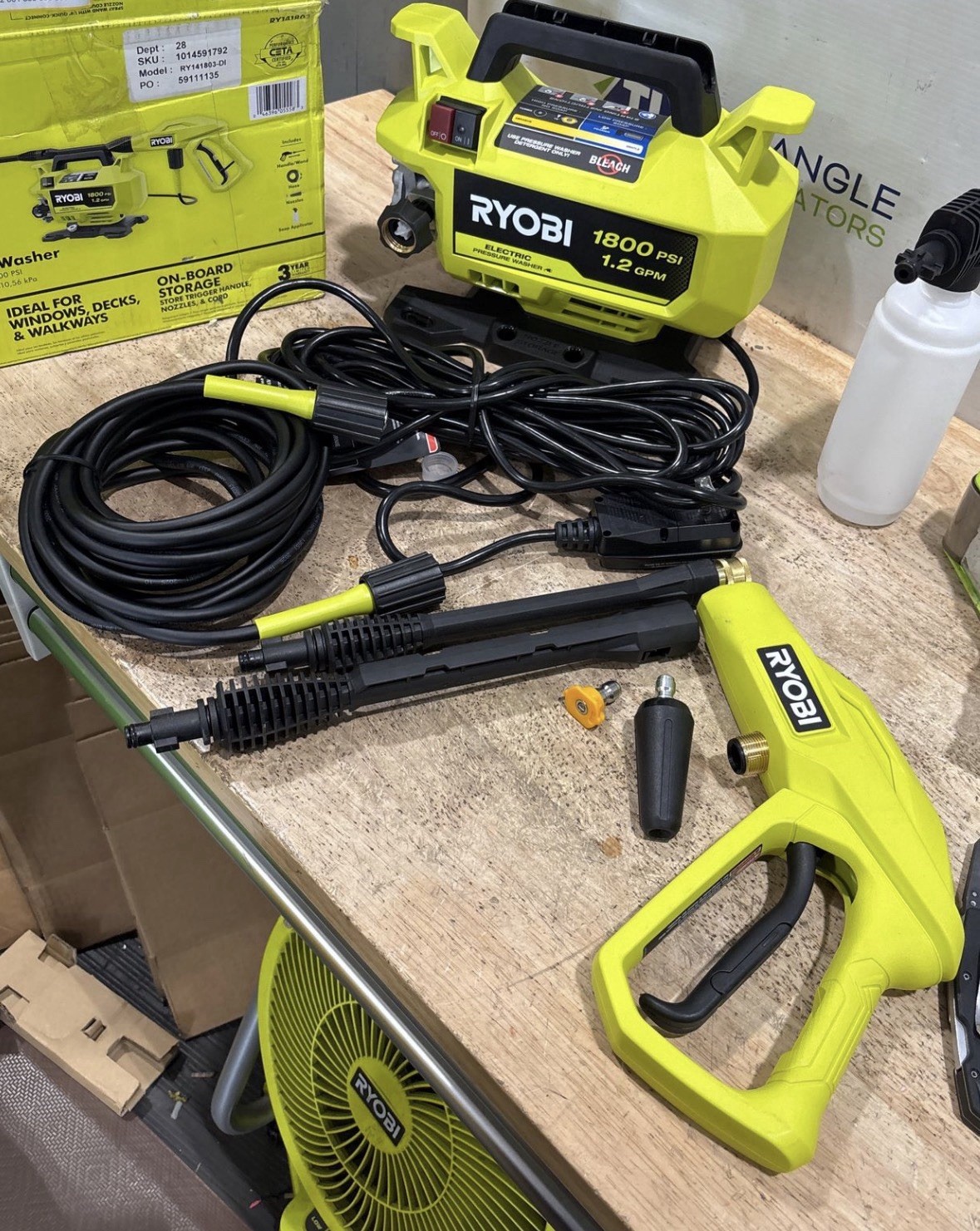RYOBI 1.2GPM Electric Pressure Washer (1800 PSI) RY141803
