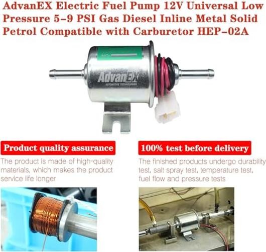 Electric Fuel Pump 12V Universal Low Pressure 5-9 PSI Gas HEP-02A(5-9 PSI)