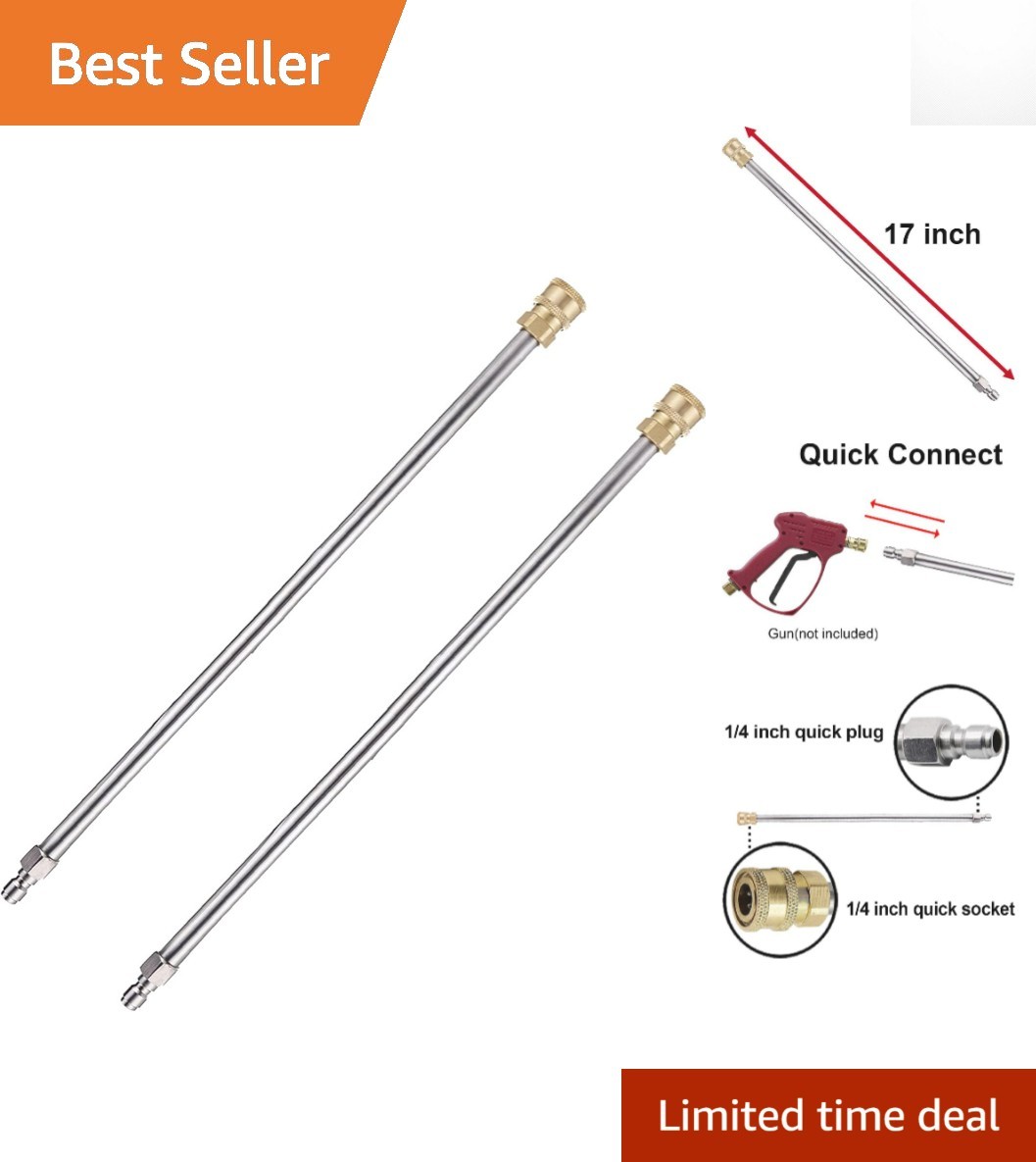 Ultimate 17 Inch Power Washer Lance 2-Pack with Brass & Stainless Steel Build