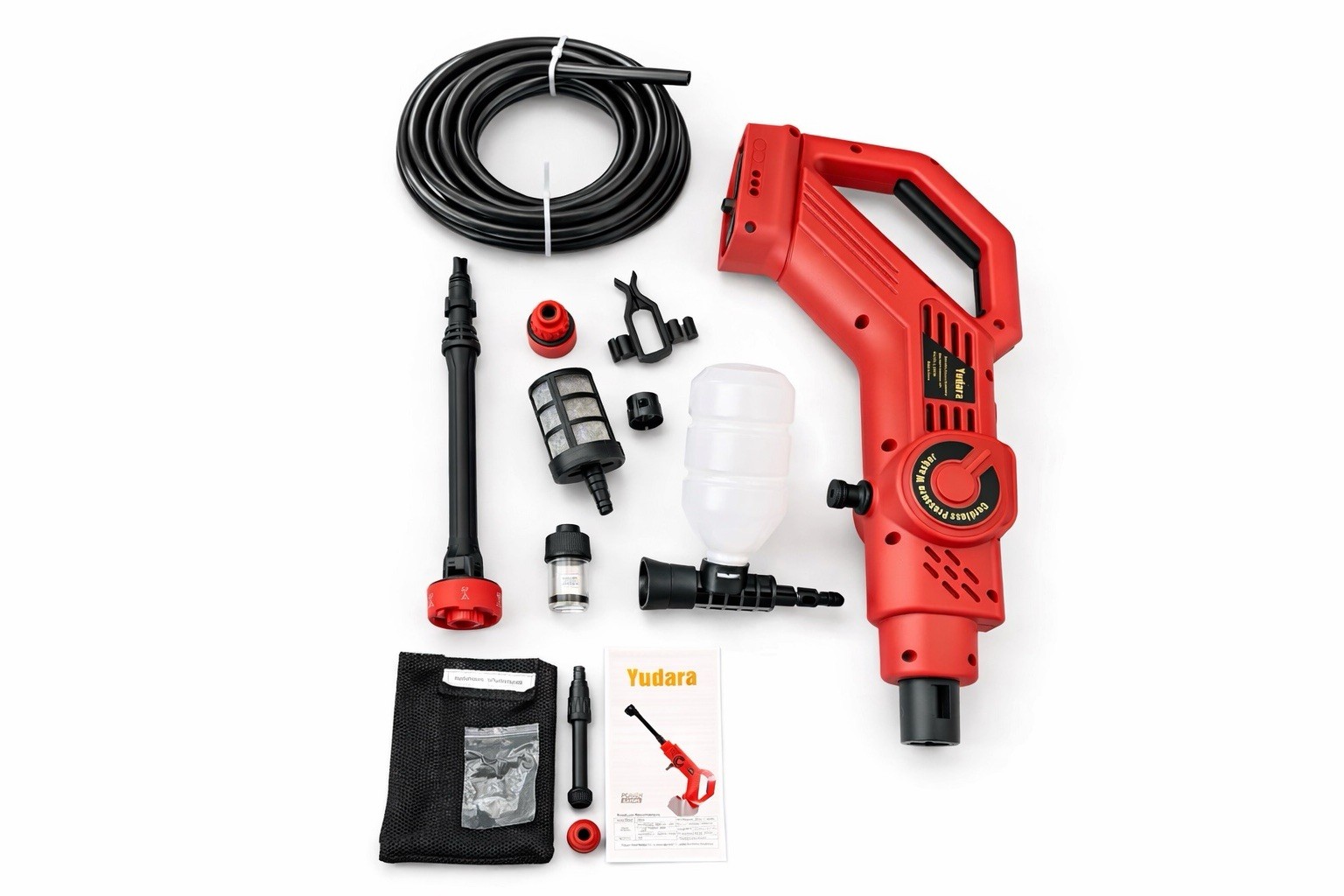 Yudara 21V Cordless Pressure Washer 300W Li-Ion Portable Power Washer W Accessor
