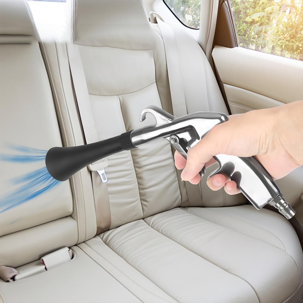Car Air Pulse Cleaning Gun Kit, Interior Car Detailing Tools with 2 Nozzle