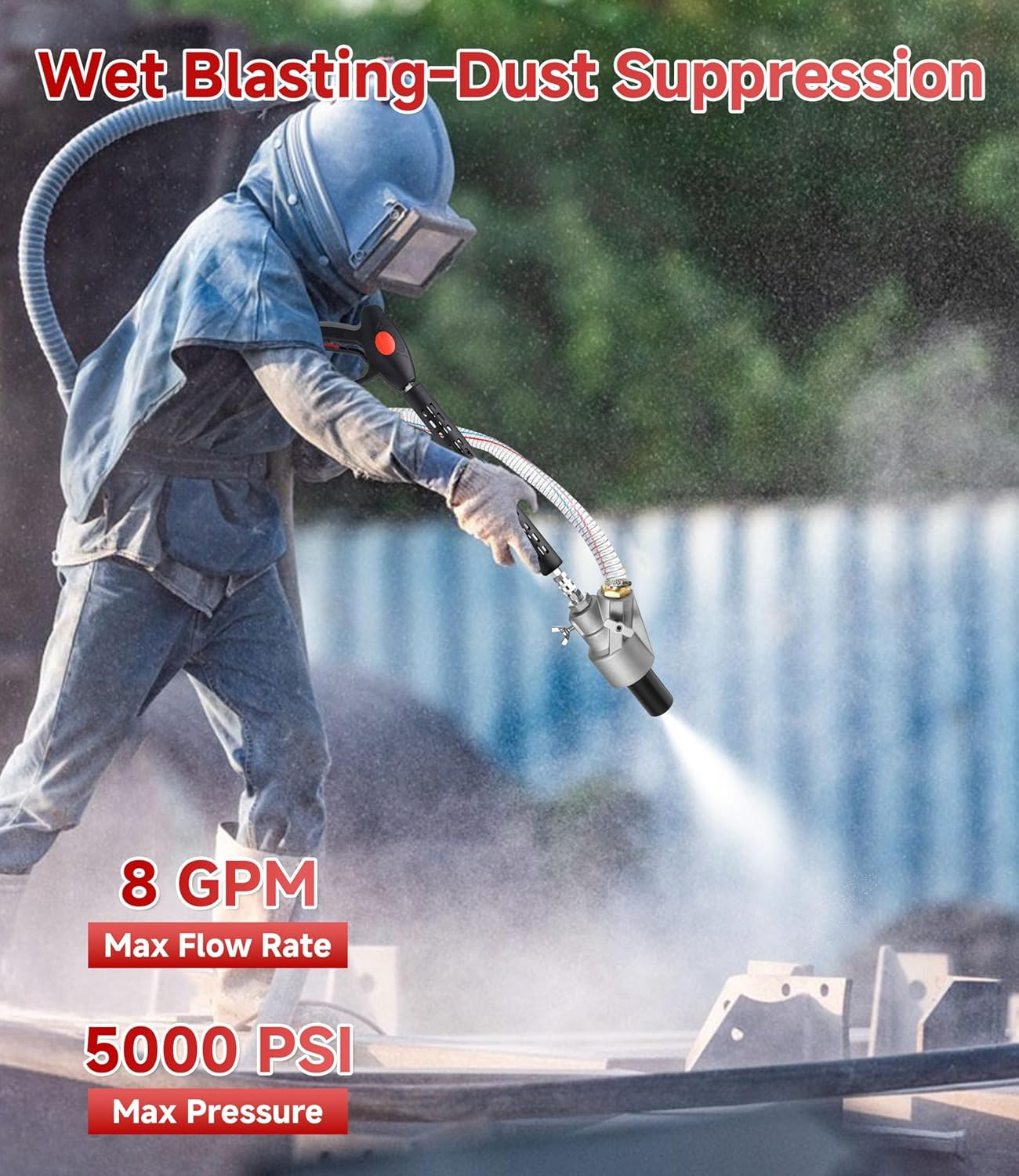 Pressure Washer Sandblasting Kit, 5000 PSI Wet Sand Blaster for Pressure Washer,
