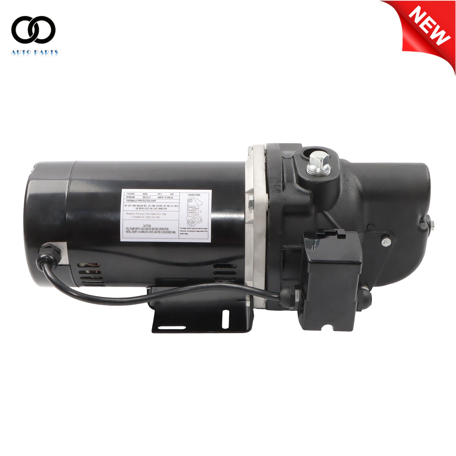 Cast Iron SWS100 Shallow Well Jet Pump 1HP 3480RPM 510 Gallons Per Hour 115/230V