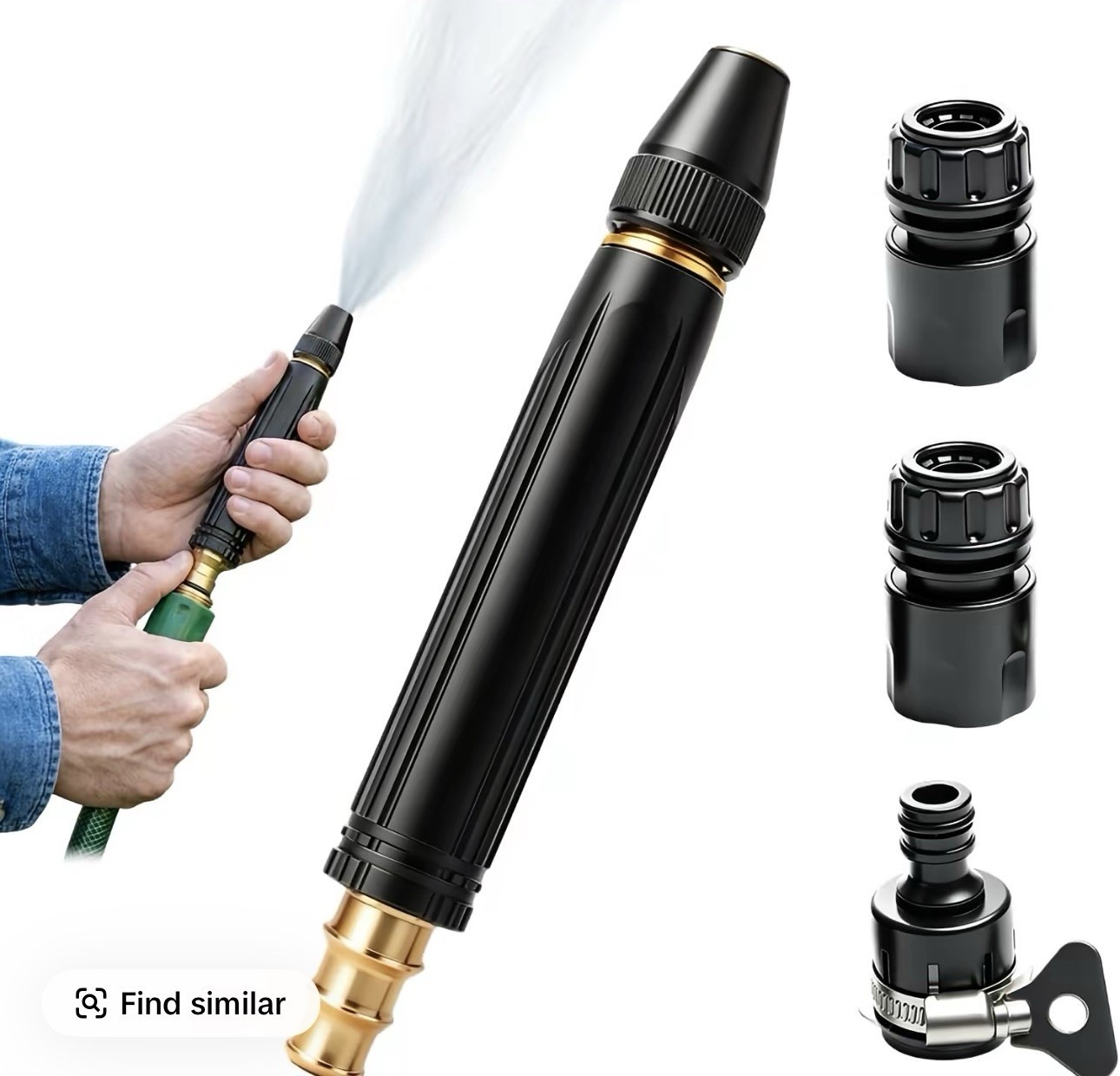 1Set of Heavy Duty Adjustable Twist Nozzle Home High Pressure Car Wash Water Gun