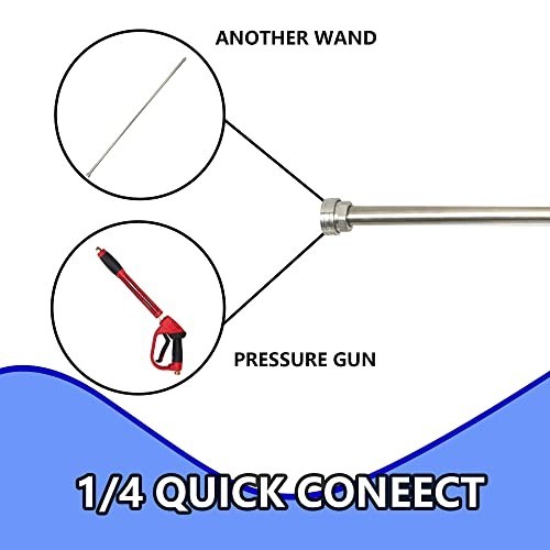 Hourleey Pressure Washer Extension Wand, 120 Inch (10ft) Stainless Steel with 1/