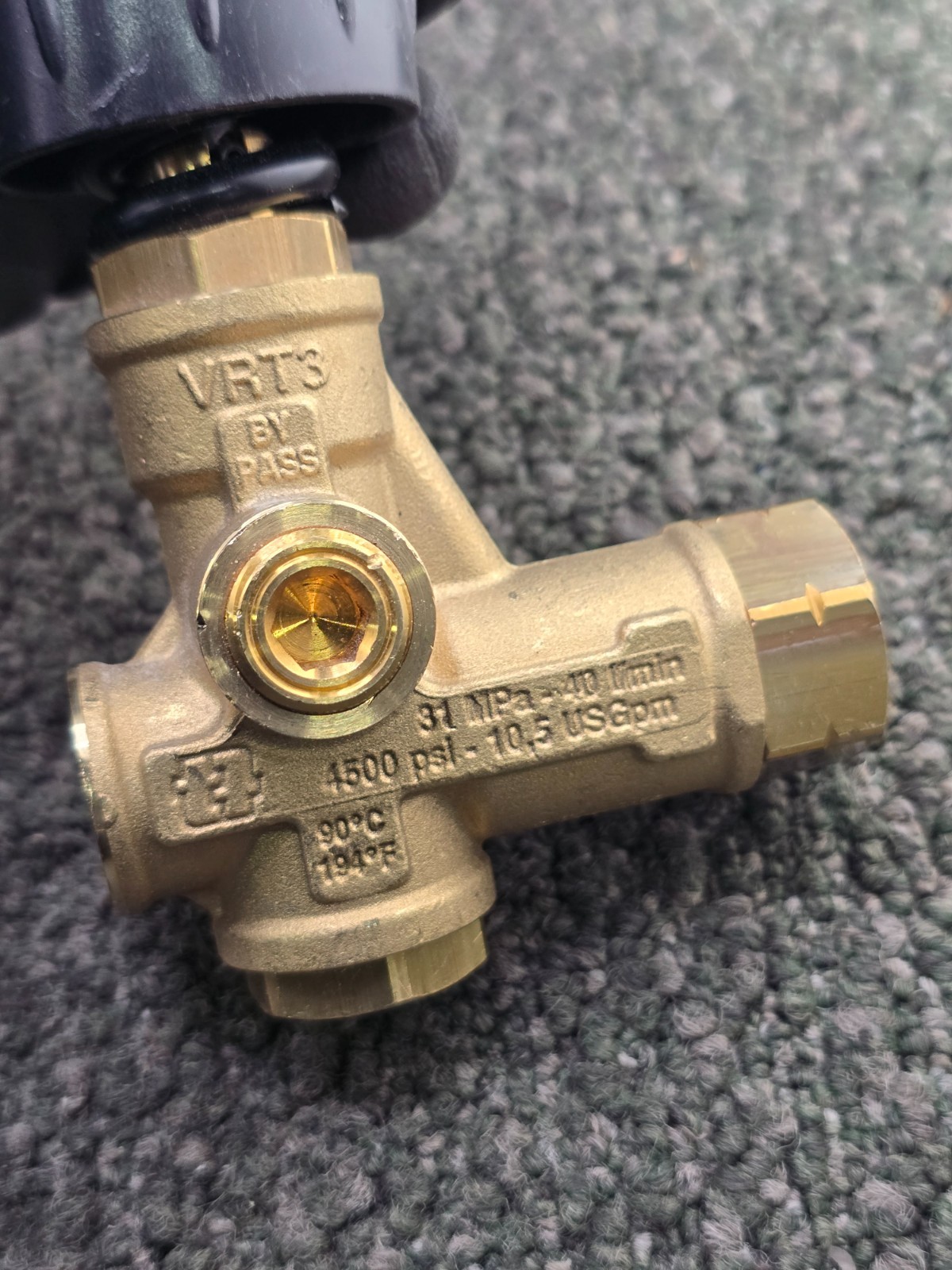 VRT3 3/8-inch Female NPT Heavy-Duty Unloader Valve Brass Body 10.5 GPM, 4500 PSI