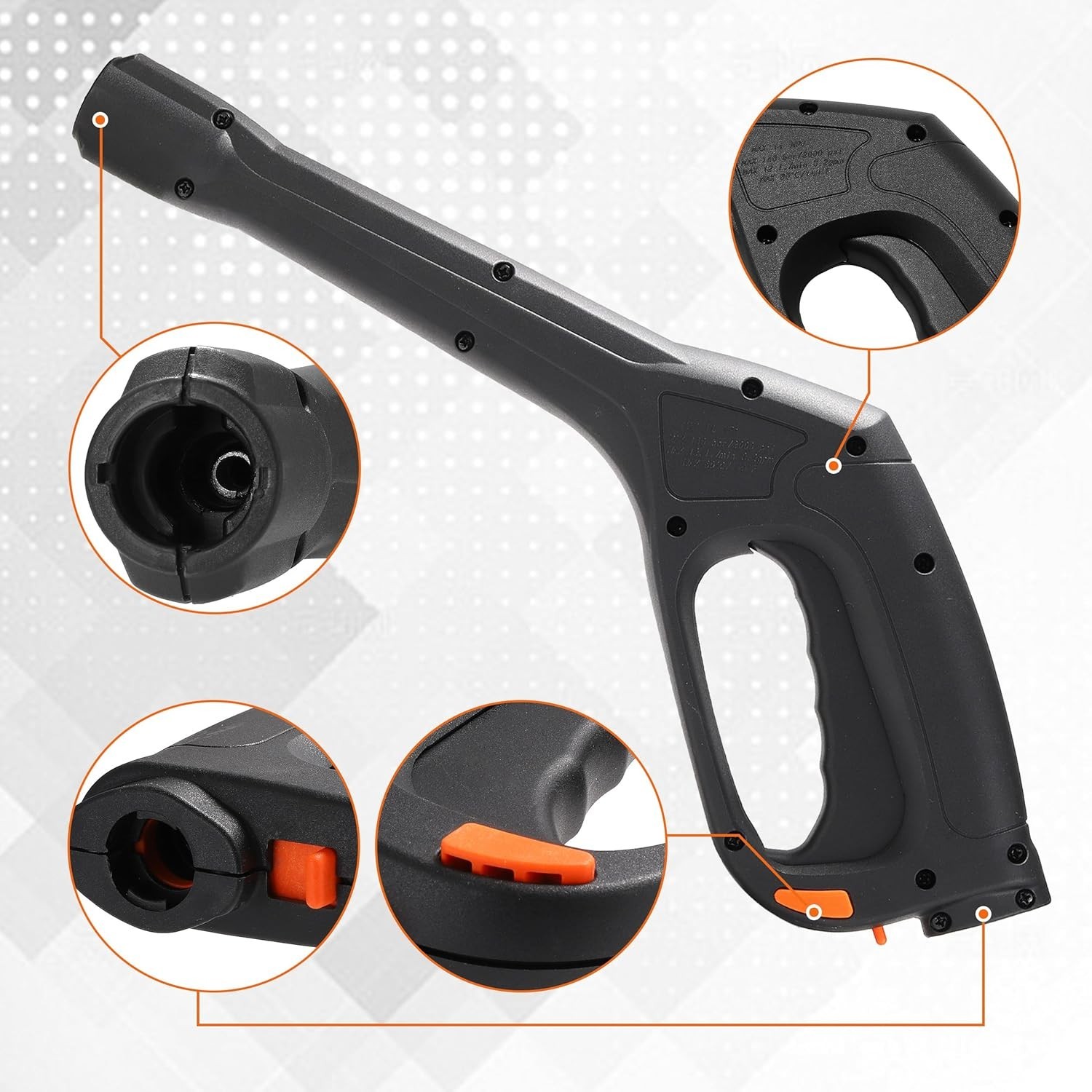 .FIXFANS Pressure Washer Gun 2000 PSI Compatible Portland Husky Black Decker