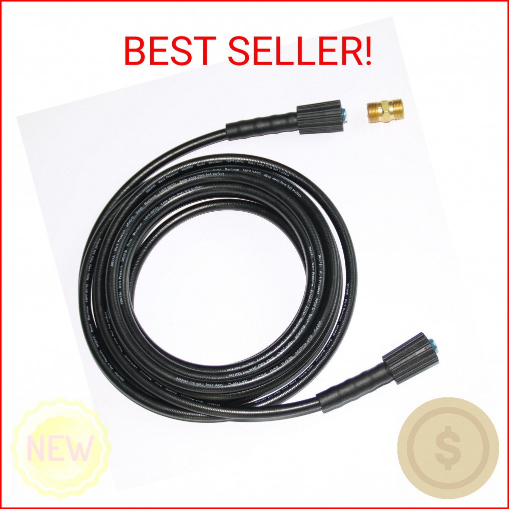 XZT 3000 PSI 35FT 1/4-inch High Pressure Washer Hose with Adapter,3000PSI Extens