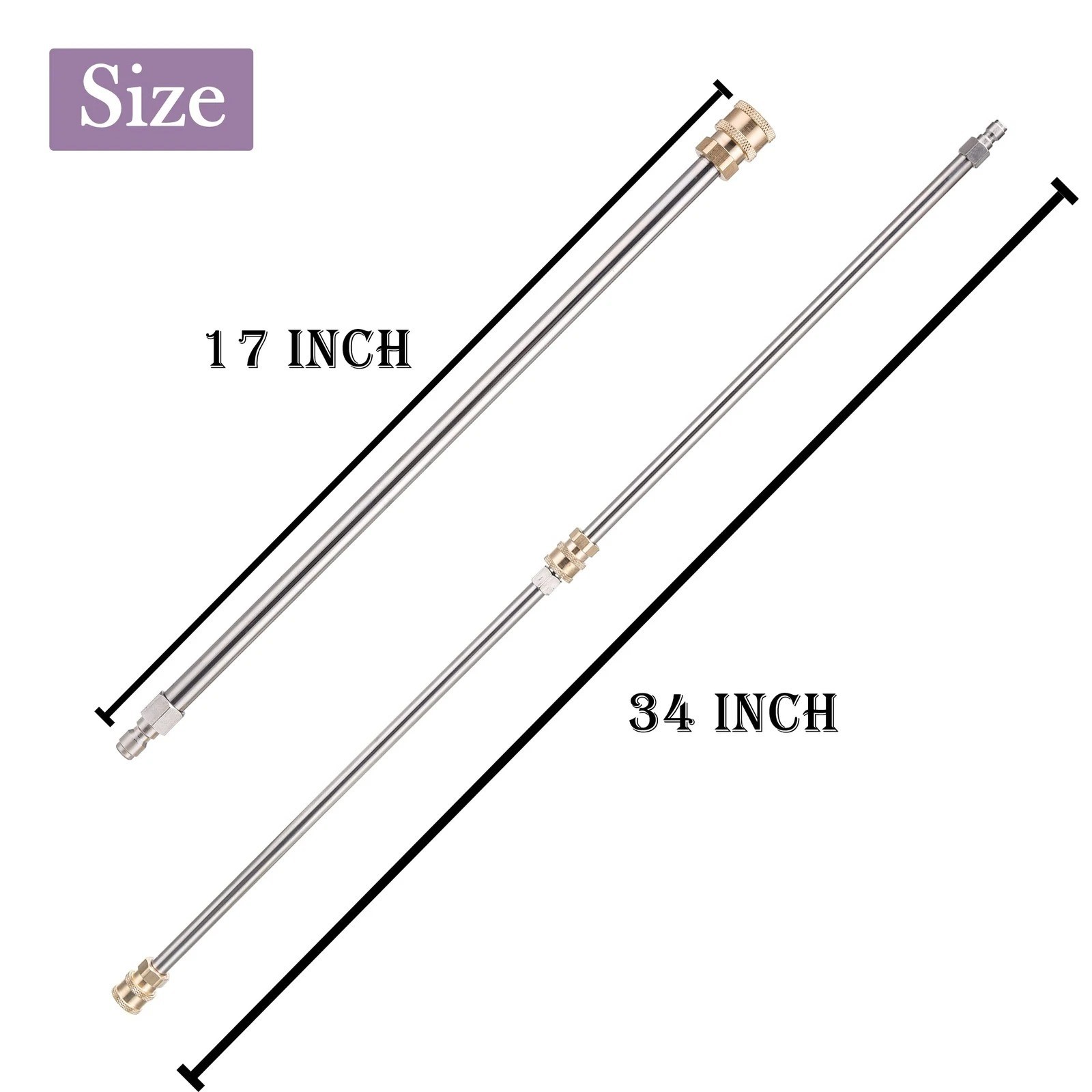 2 Pack 17in Pressure Washer Extension Wand 1/4 Inch Quick Connect Lance