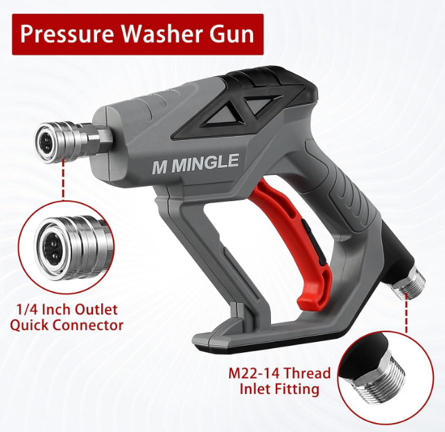 4000 PSI Foam Cannon Kit with Pressure Washer Gun & 5 Nozzles, 1L Bottle