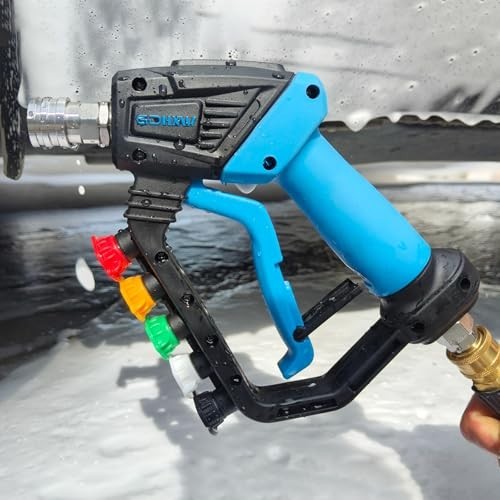 High Power Pressure Washer Gun with Swivel, 5 Nozzles, 5000 PSI, Loss Prevention
