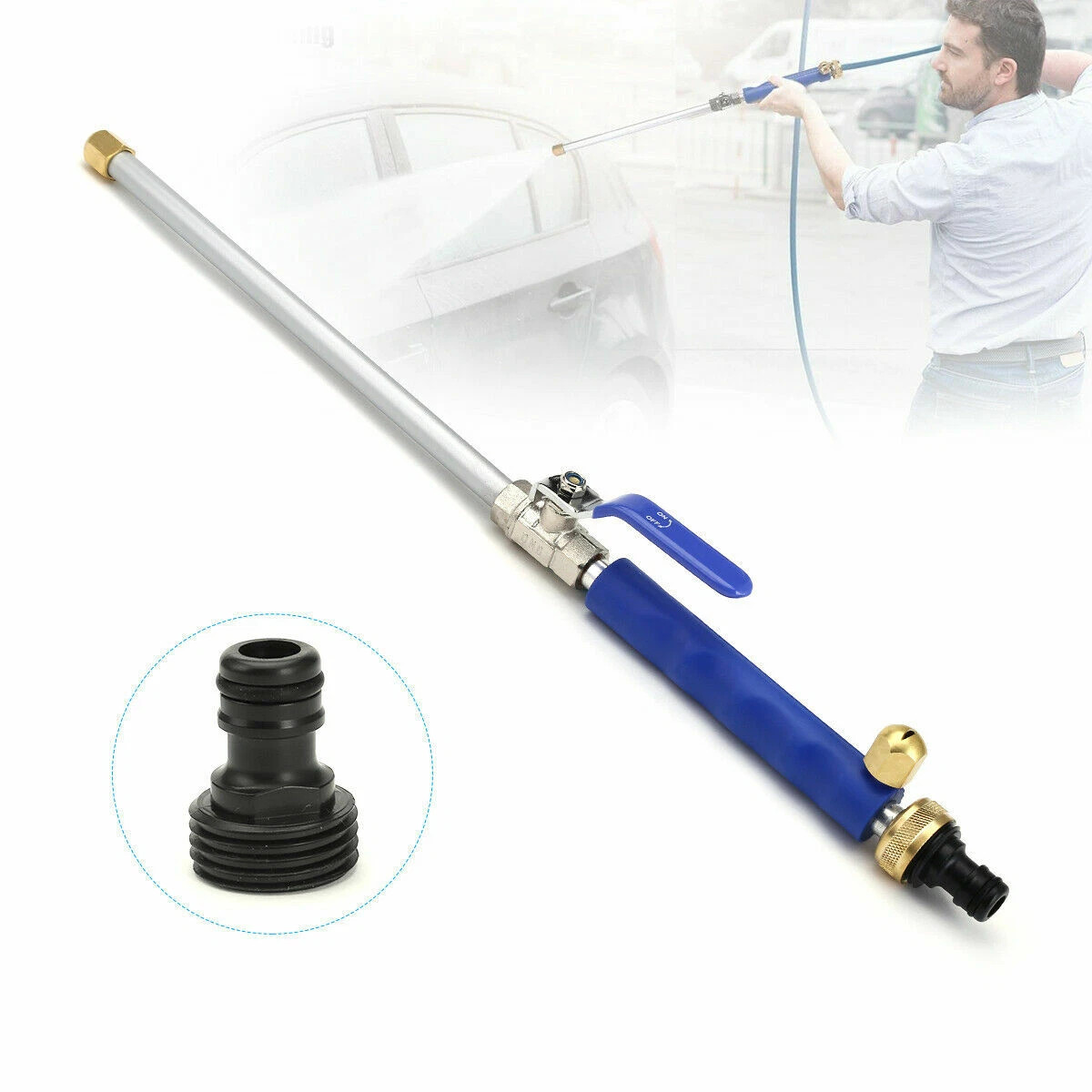Garden Hose High Pressure Power Washer Water Spray Gun Nozzle Wand Attachment