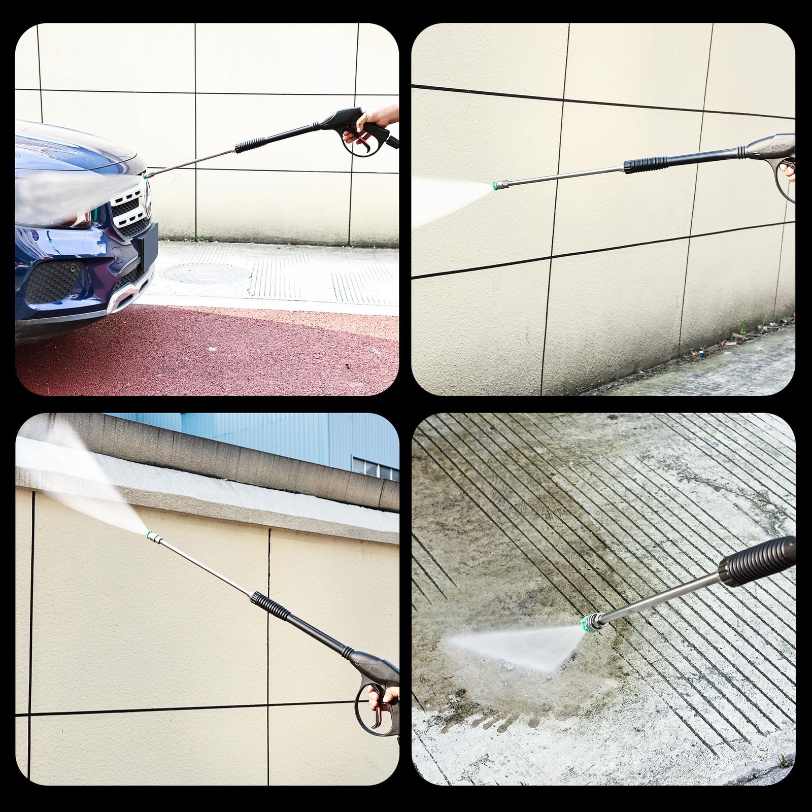 Pressure Washer Gun with 15in Extension Wand & 25FT Hose, 5 Nozzle Tips Quick…