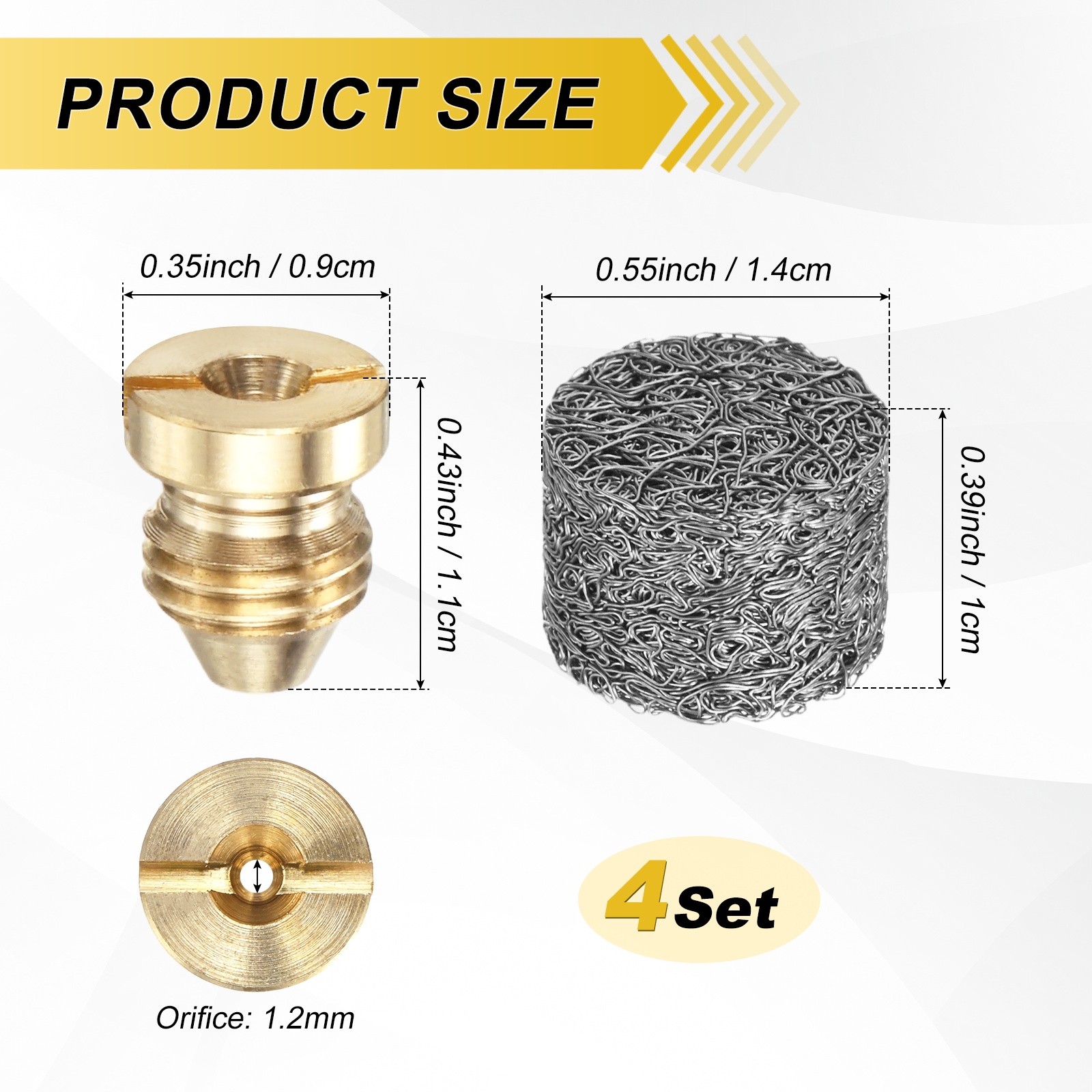 1-Set 1.2mm Copper Orifice Foam Cannon Nozzles and Single Layer Foam Maker Mesh
