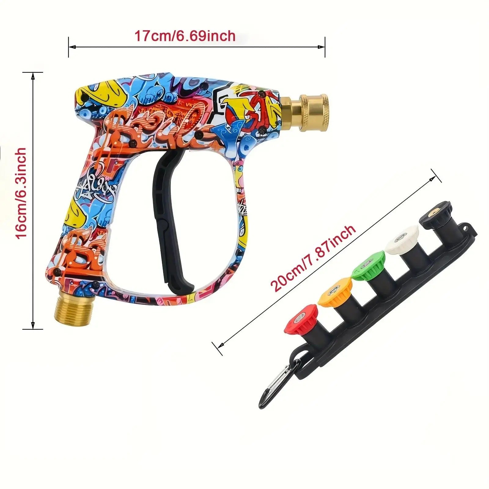 4350PSI High Pressure Water Gun with Graffiti Design, 1L Foam Cannon & 1/4″ Quic