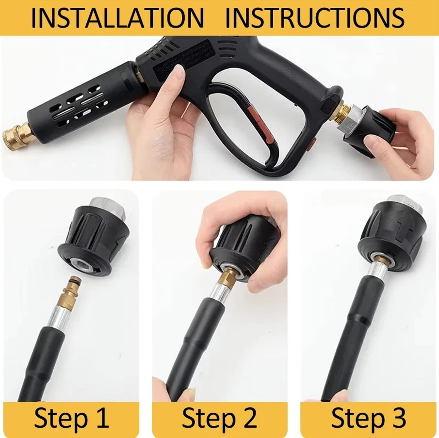 1pcs Pressure Washer Hose Connector Adapter M22 Female to Quick Socket – NEW