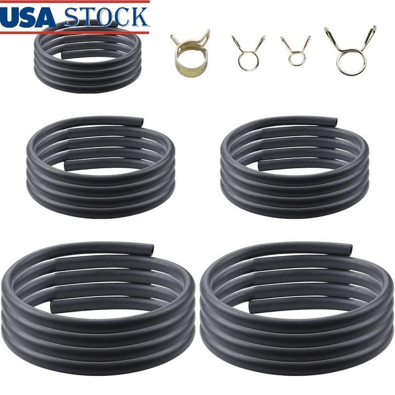 Durable Flexible Fuel Line Hose Set 5 Sizes W/ 40 Clamps Small Engines ATV Mower