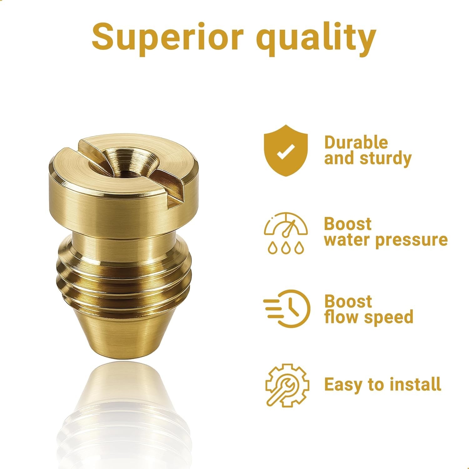 2-Piece Brass Foam Cannon Orifice Nozzle Set, 1.1 mm for Optimal Foam Generation