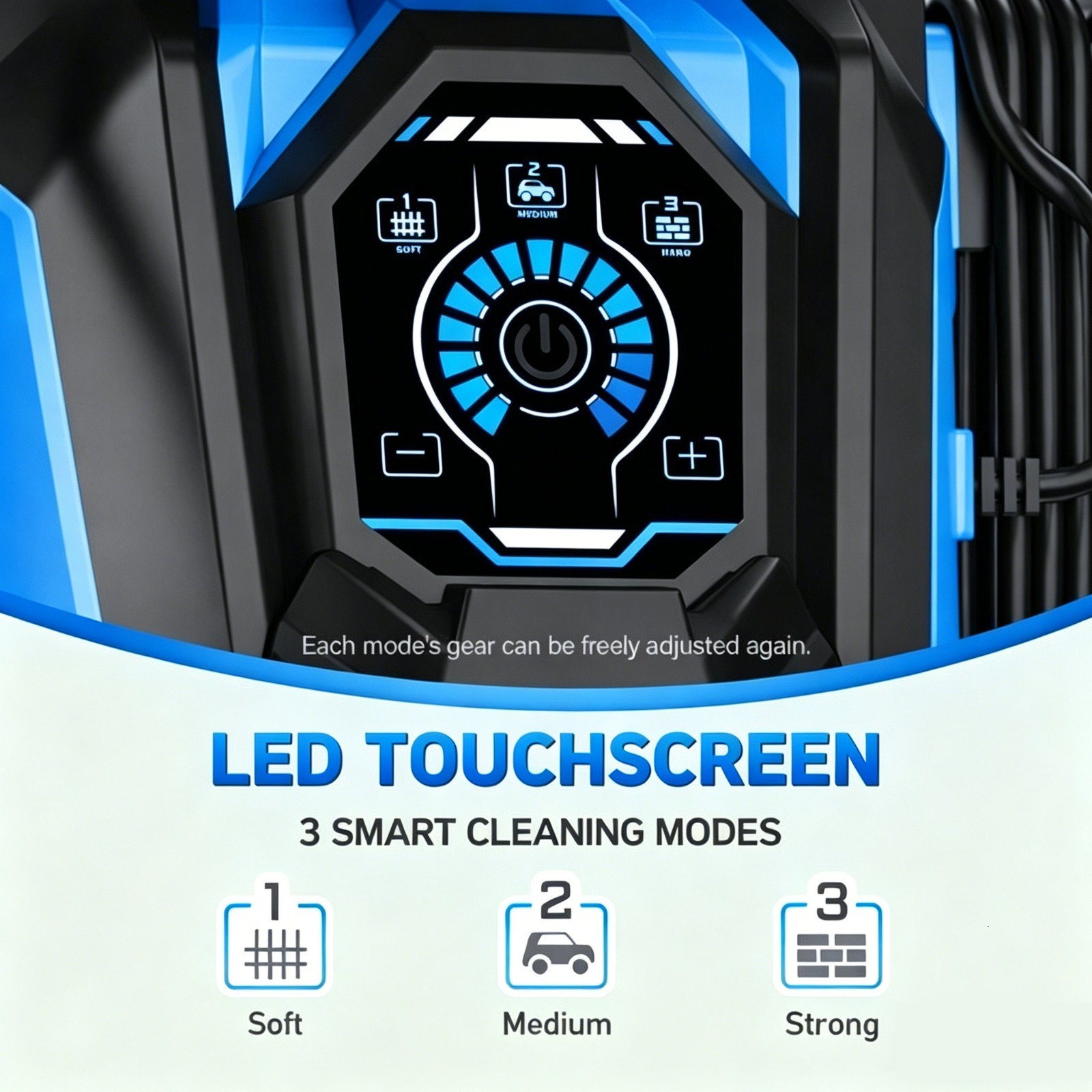 Electric Pressure Washer 5000PSI 2.65GPM, 15 Level Adjustable Touch Screen