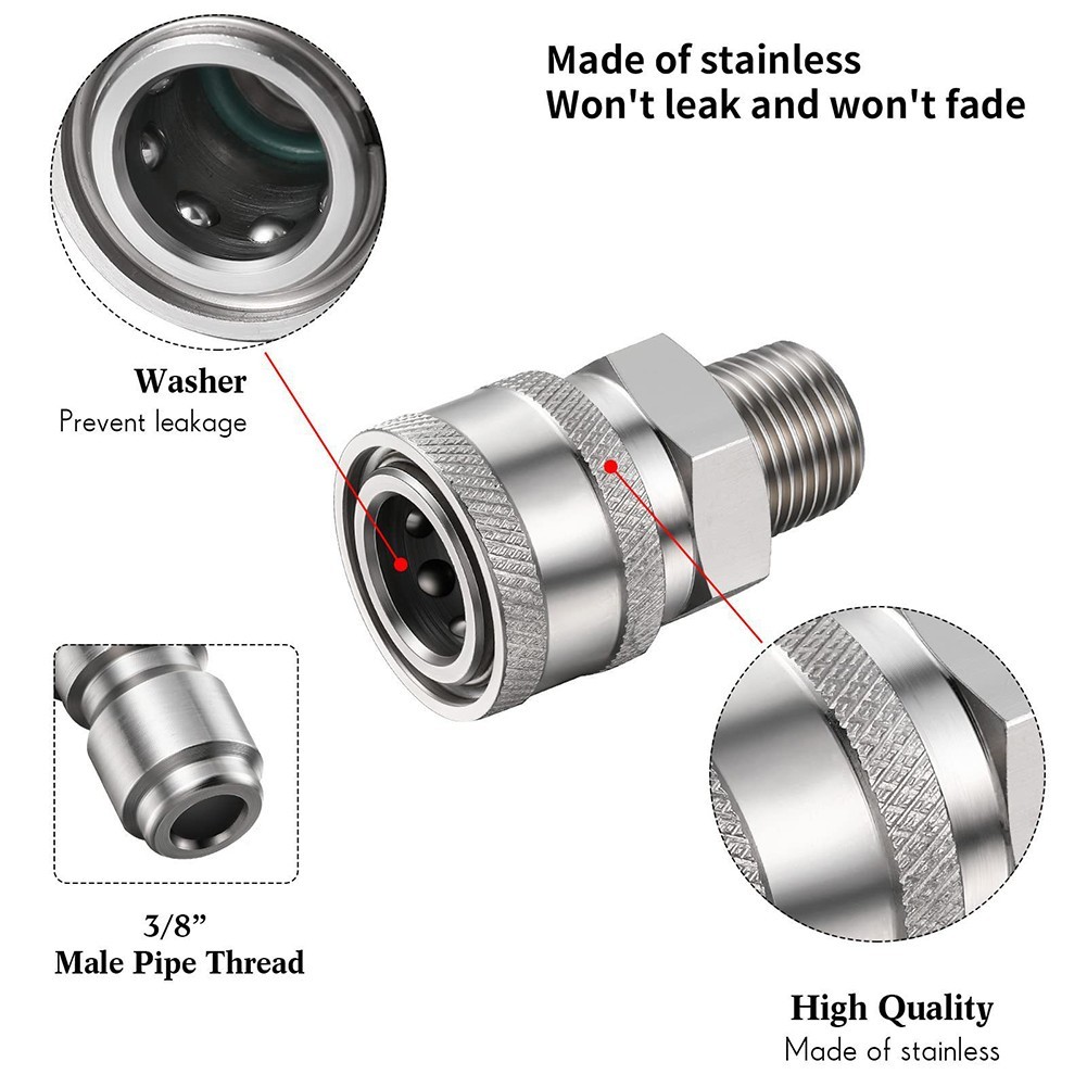 NPT Quick Connector Male Female Adapter 1/4 3/8 For High Pressure Cleaner